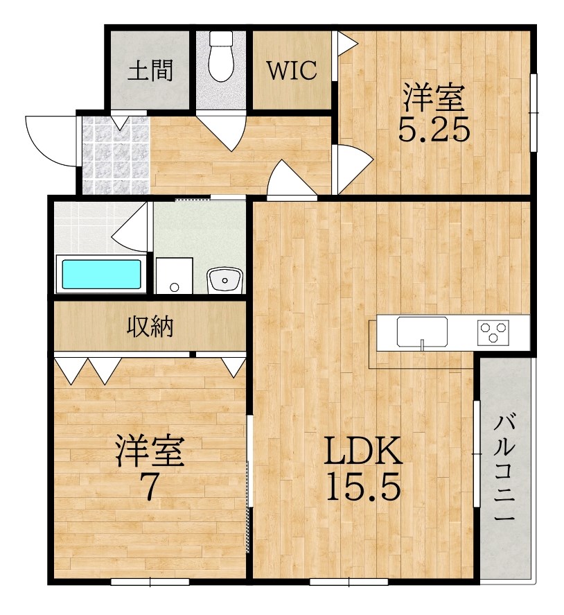 木津清水新築アパート A102号室 間取り