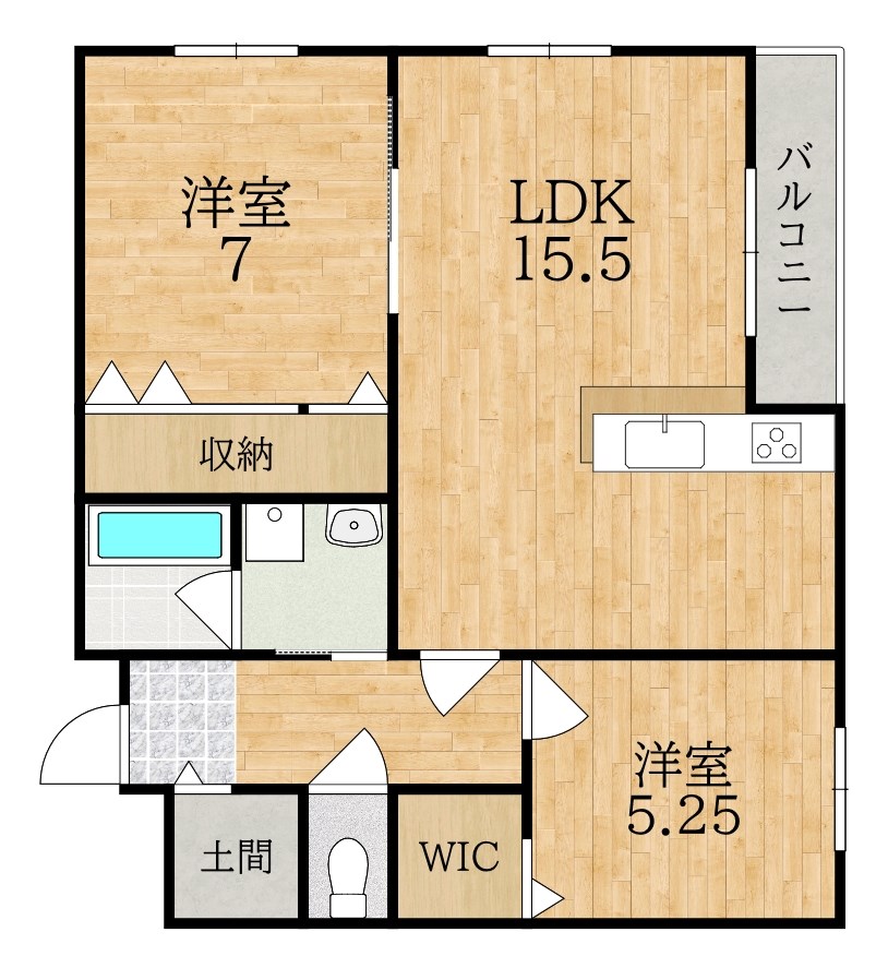 木津清水新築アパート A301号室 間取り