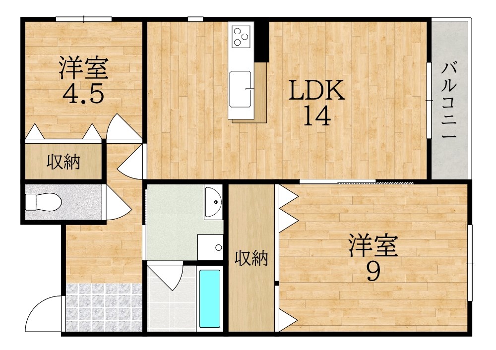 木津清水新築アパート B301号室 間取り
