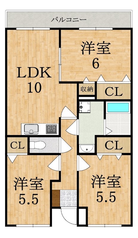 クール　ヴェルビュ 101号室 間取り