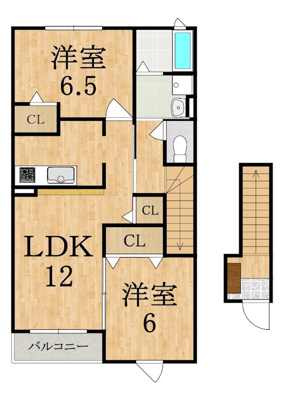 グラシュー 203号室 間取り