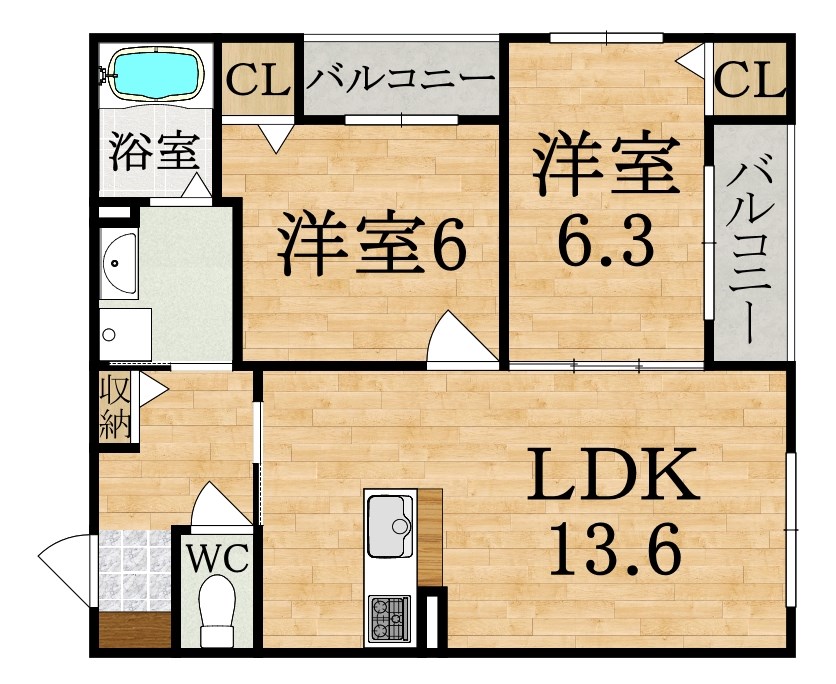 ShaMaison　観音寺　A（シャーメゾン　カンノンジ） 間取り