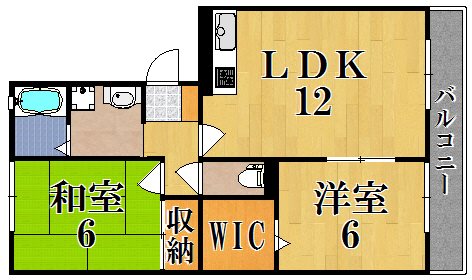 リビングタウン木津南　Ｂ棟 102号室 間取り