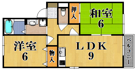 グリーンパークニレの木 205号室 間取り