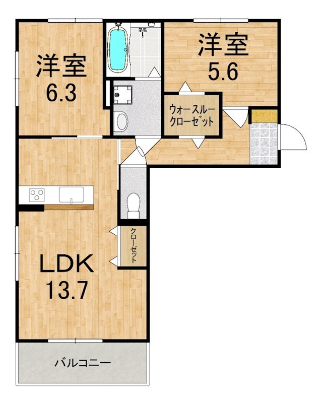 リジェールイースト 203号室 間取り