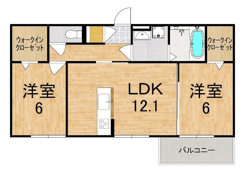 リジェールイースト 202号室 間取り