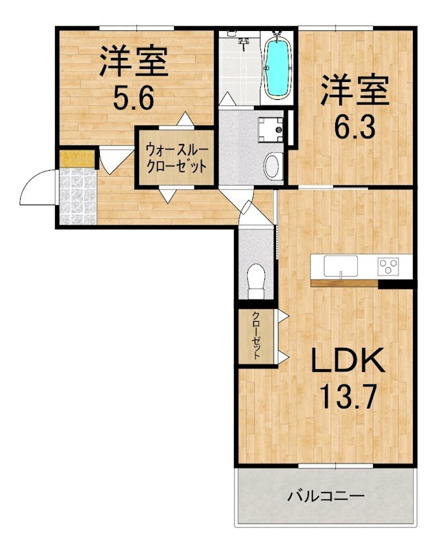 リジェールイースト 301号室 間取り