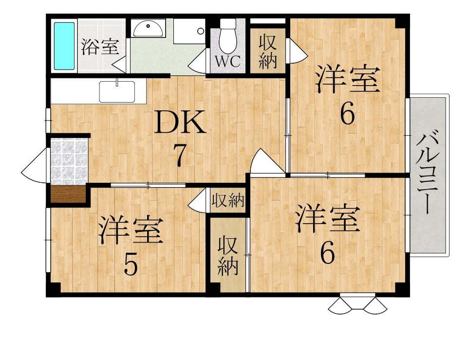 エクレール天理Ｂ 203号室 間取り