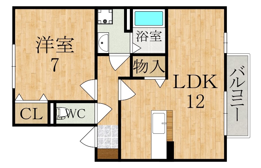 フォンティーヌ 201号室 間取り