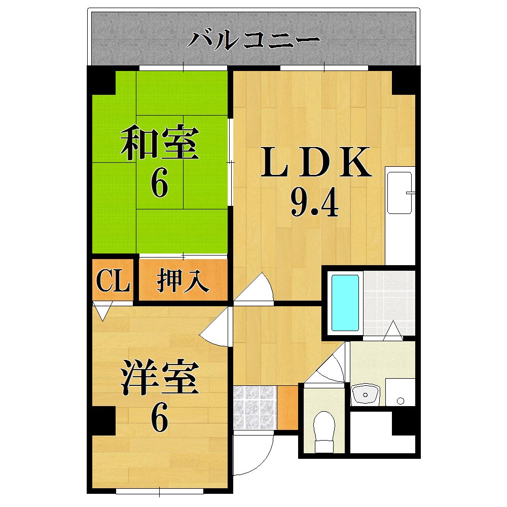 サンシャイン西大寺 404号室 間取り