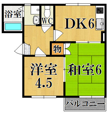 くるみハイツ 202号室 間取り