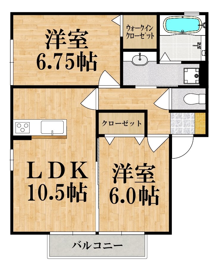 アルソレアＡ棟 202号室 間取り
