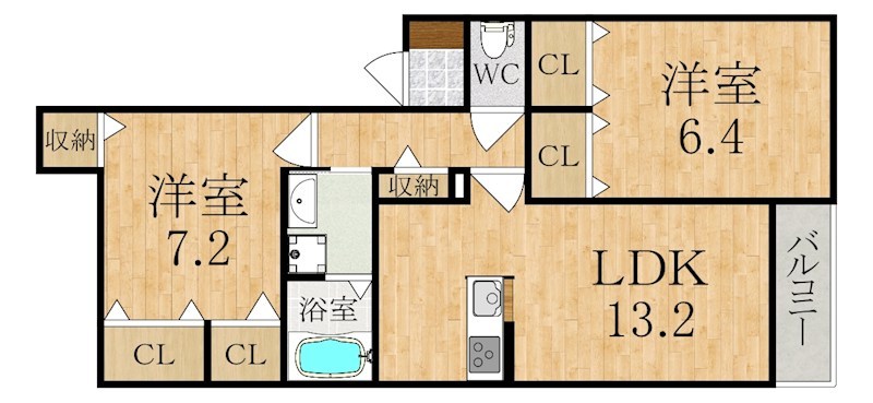 ハニー・コナ 202号室 間取り