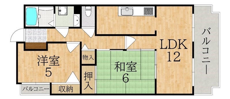 ライフコート富雄 701号室 間取り