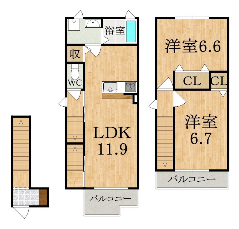 ガーデンコート　ＣＭＫ 201号室 間取り