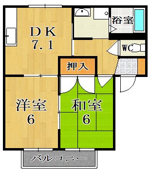 ドムール芝辻 201号室 間取り