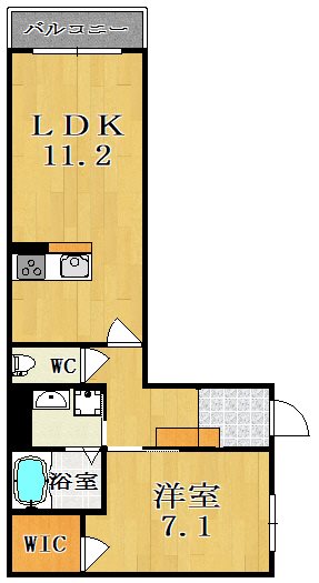 Calme alley (カルムアレイ） 107号室 間取り