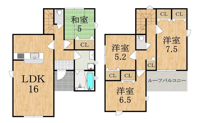 生駒市仲之町貸戸建住宅　1号棟 間取り