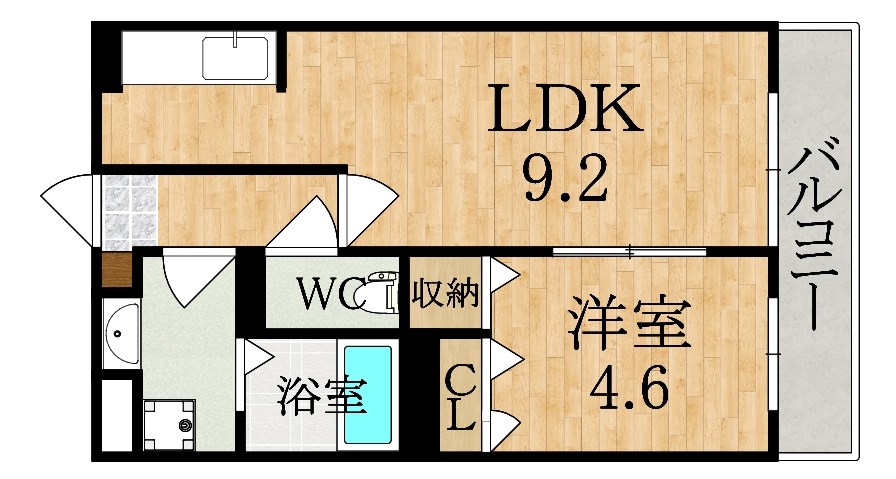ベレオ天理 101号室 間取り