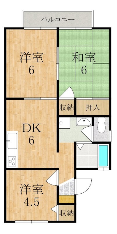 エスペランサＢ棟 203号室 間取り