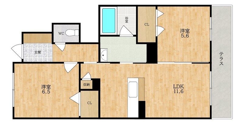 Campo di peache A (カンポ　デ　ペスカ) 間取り