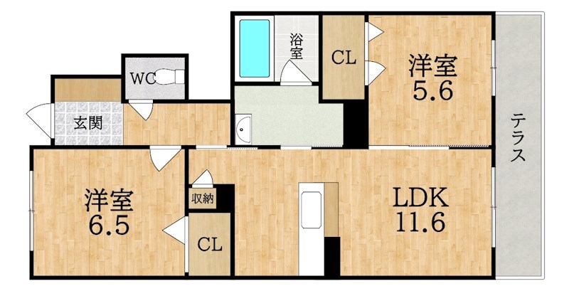 Campo di peache A (カンポ　デ　ペスカ) 間取り
