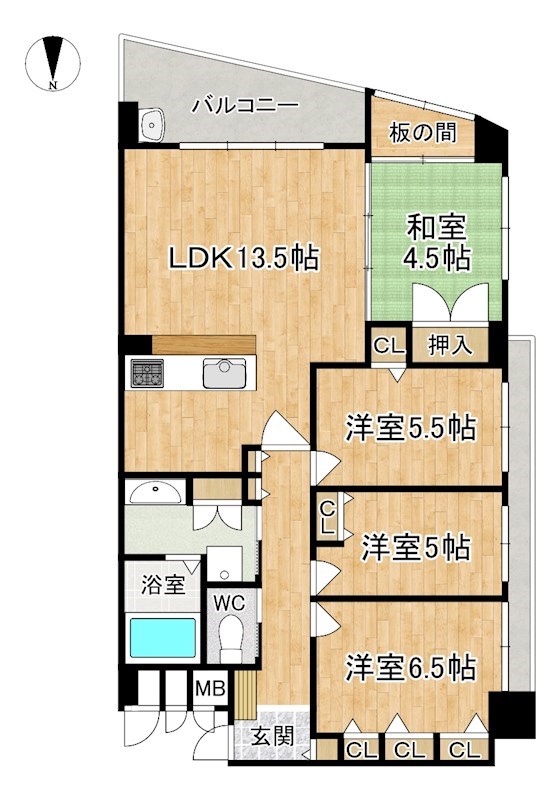 レイセニット奈良グラン・ヴェルジェ 206号室 間取り