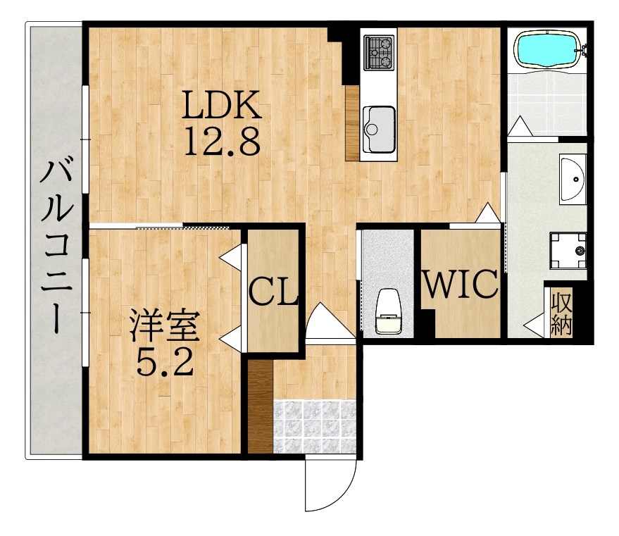 グランディール学園前 101号室 間取り