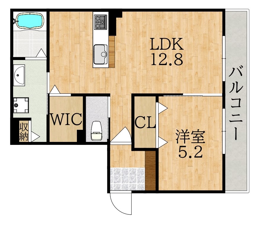 グランディール学園前 103号室 間取り