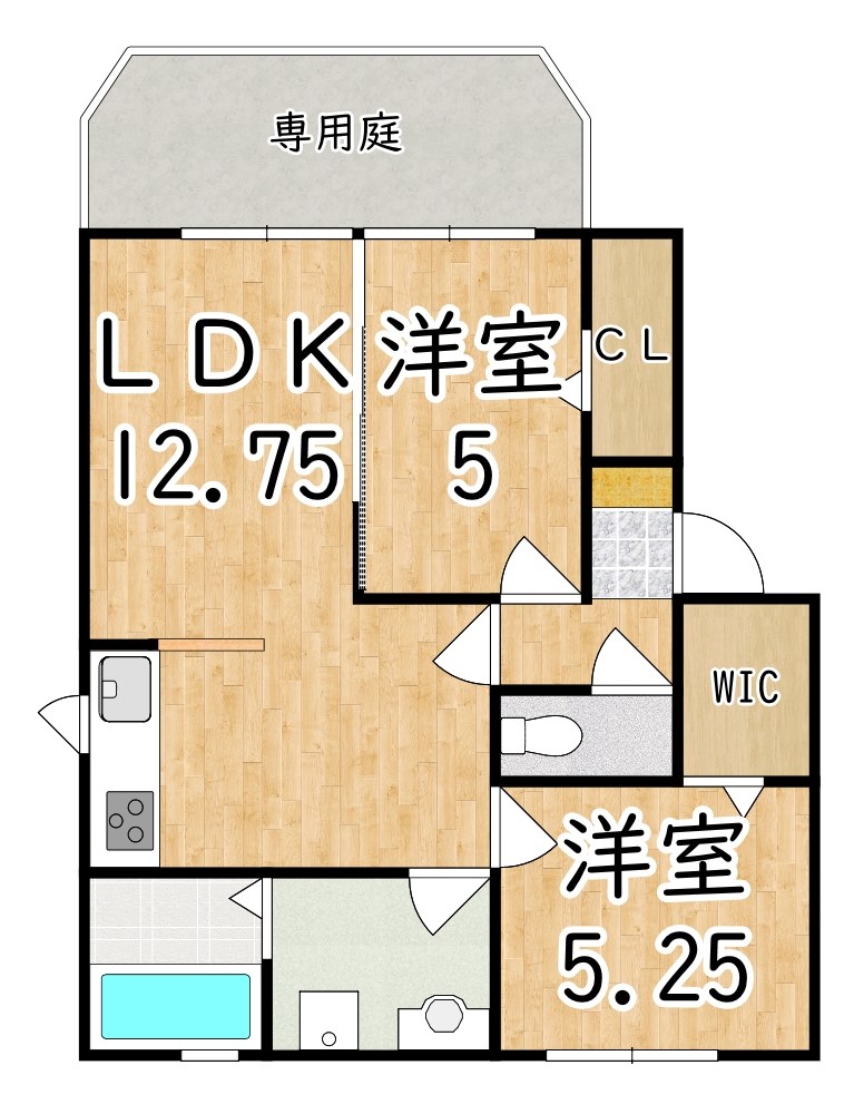 エトワール五位堂 102号室 間取り