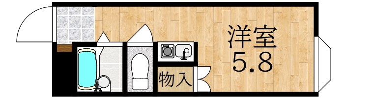 学園前ロッジングハウス 203号室 間取り