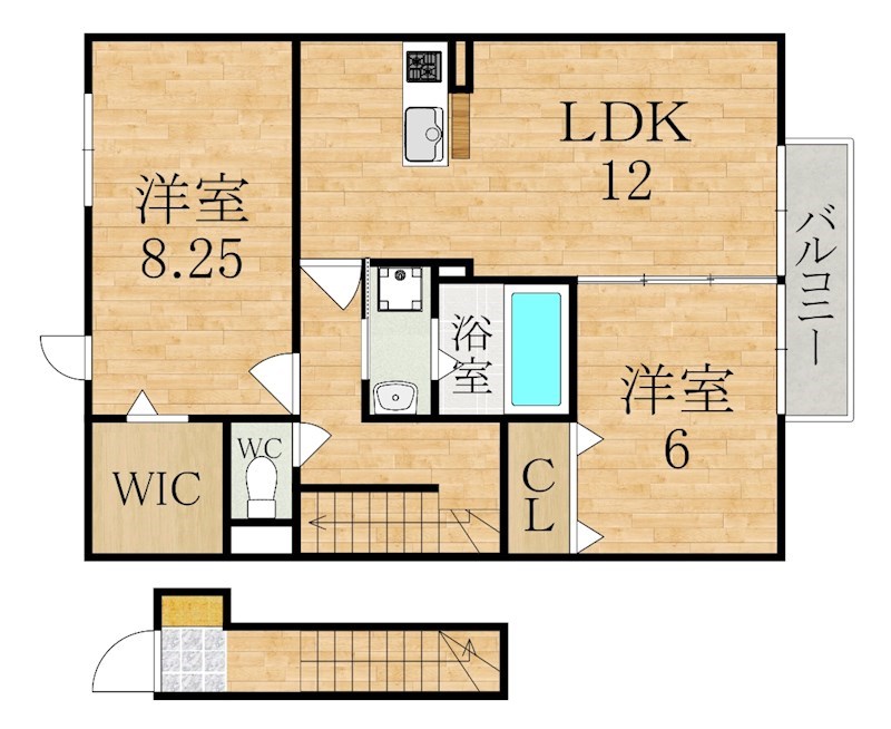 エポック木原　B棟 201号室 間取り