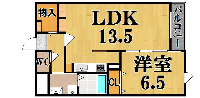 レジデンス斑鳩 203号室 間取り