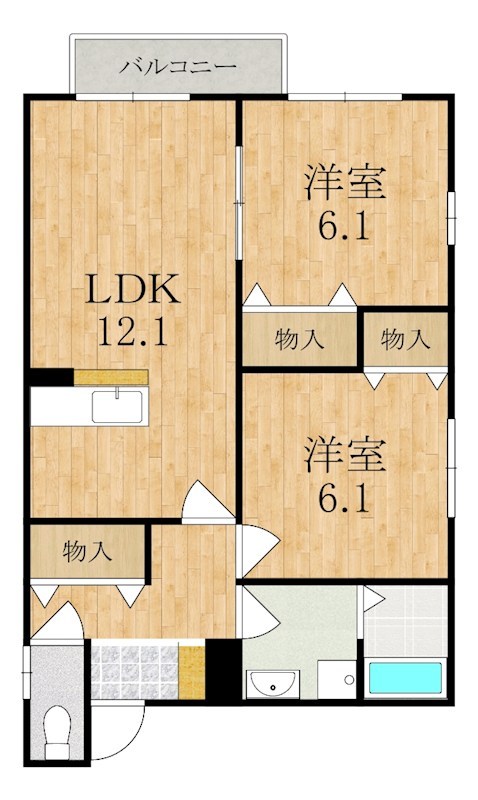 カメリア 202号室 間取り
