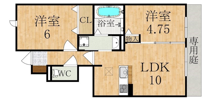 ドルチェヴィータ桜井 108号室 間取り