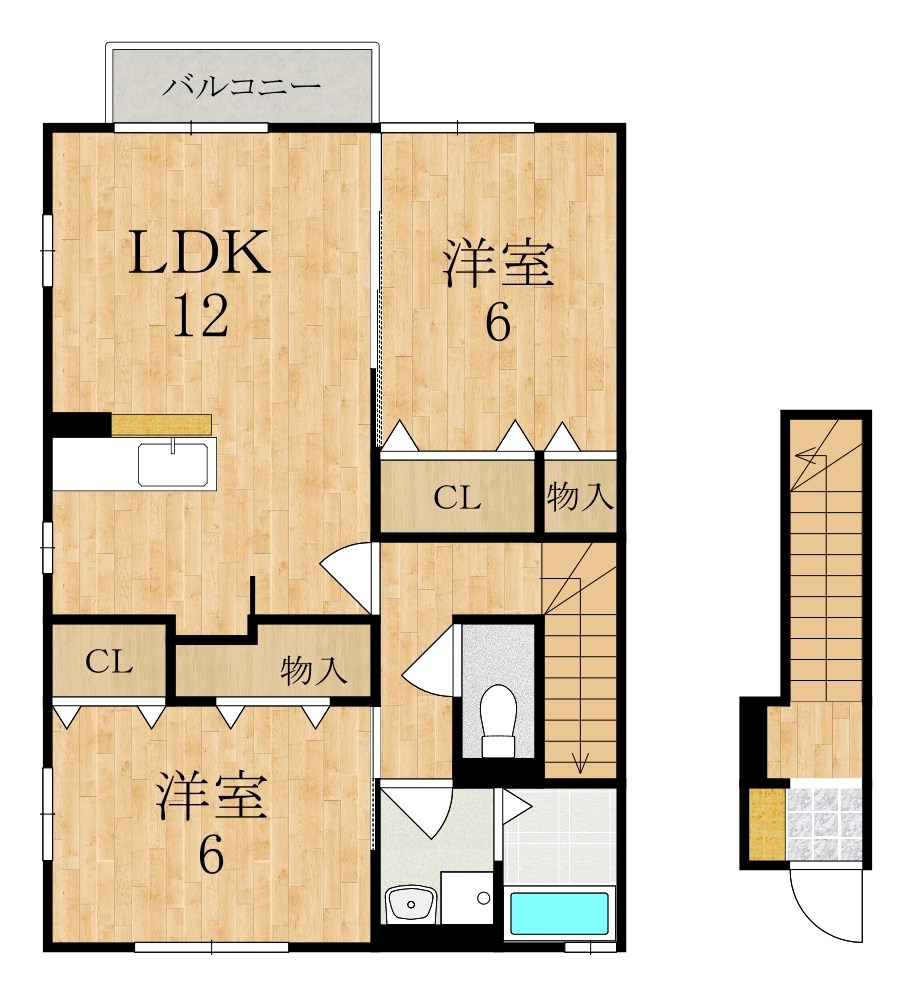 タウン ビビ Ｄ棟 201号室 間取り