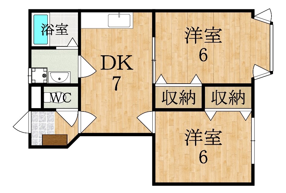 サン・イックス 102号室 間取り