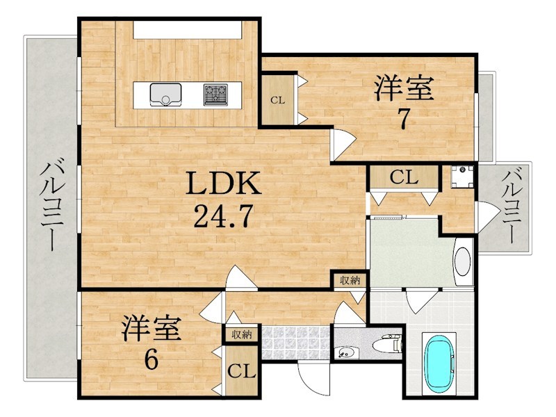 ローレルコートエスタ萩の台５号棟 602号室 間取り