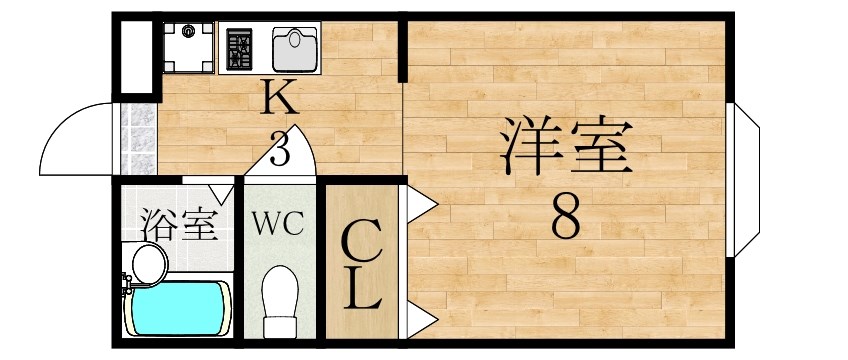 ジュネスⅠ号館 108号室 間取り