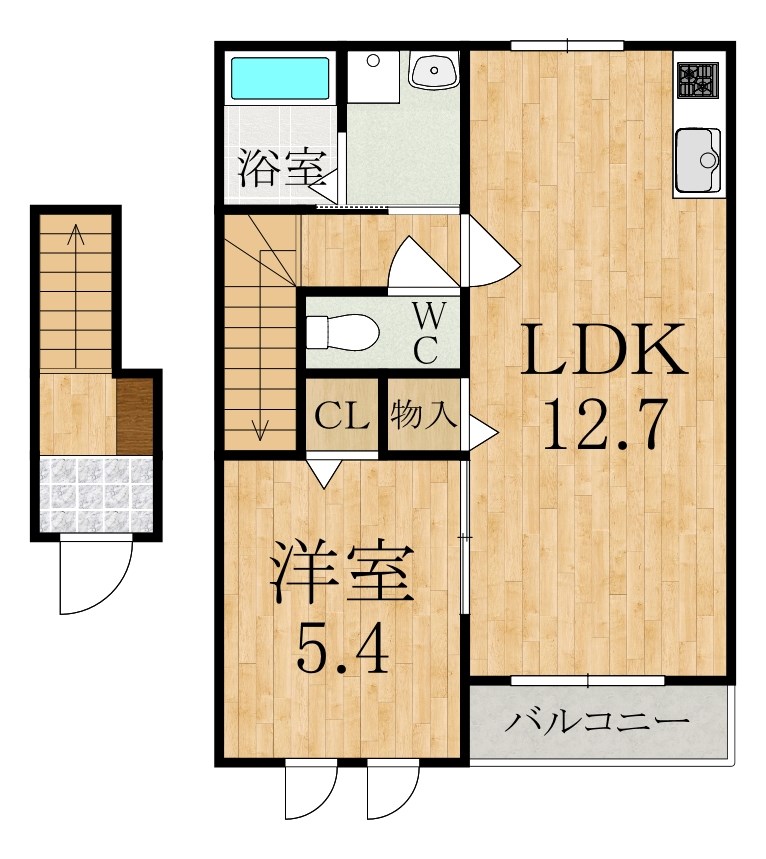 Alce御陵前 201号室 間取り