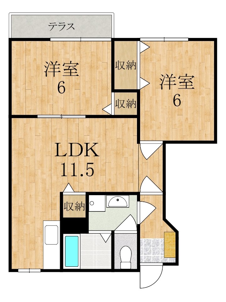 シャトーローリエＣ 101号室 間取り