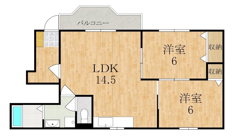 パルティーレ 102号室 間取り