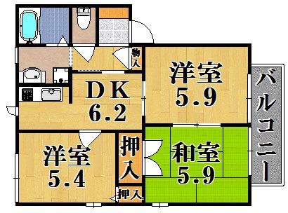 ファミール光Ａ 201号室 間取り