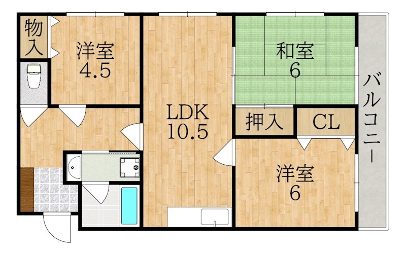 ウェルアップⅡ 203号室 間取り