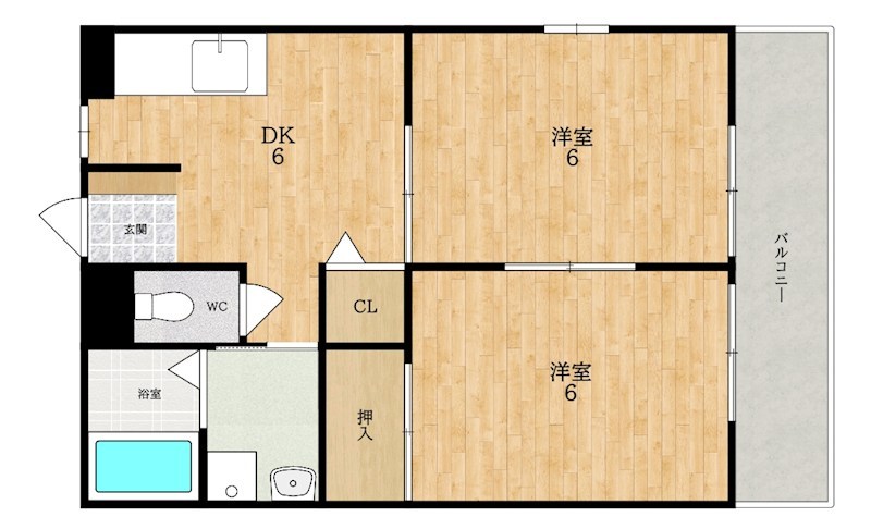 善紀ハイツ 201号室 間取り