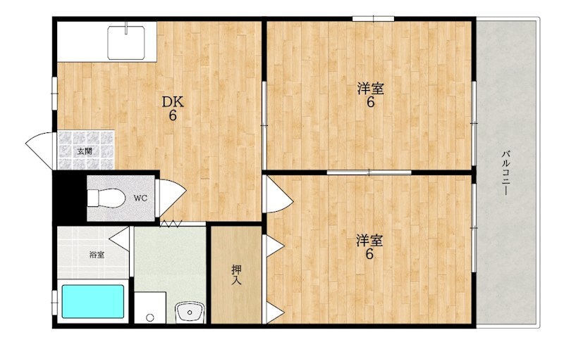 善紀ハイツ 201号室 間取り