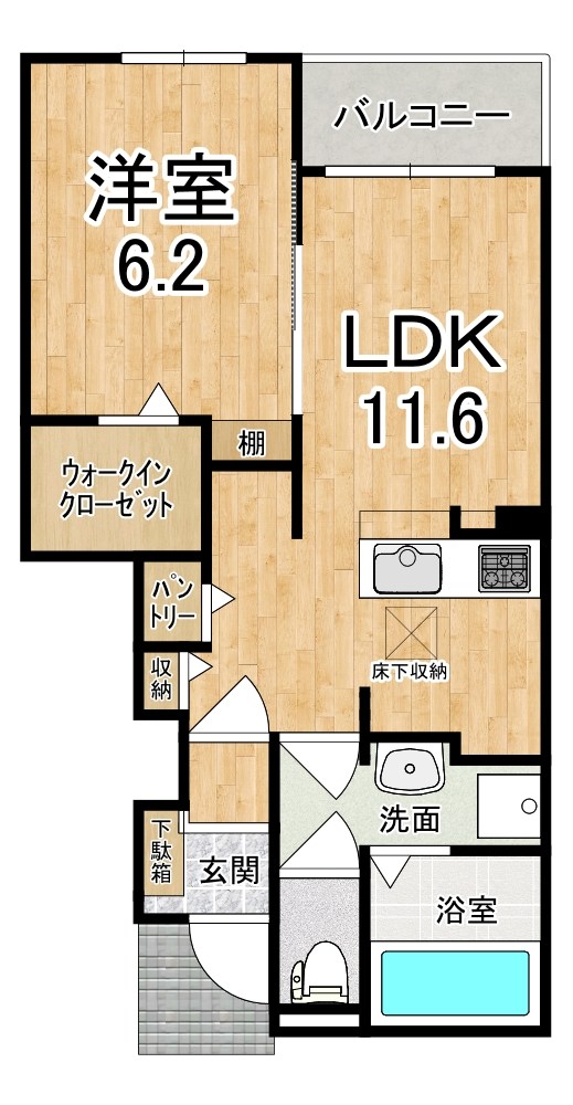 デーア　パラッツオ 102号室 間取り