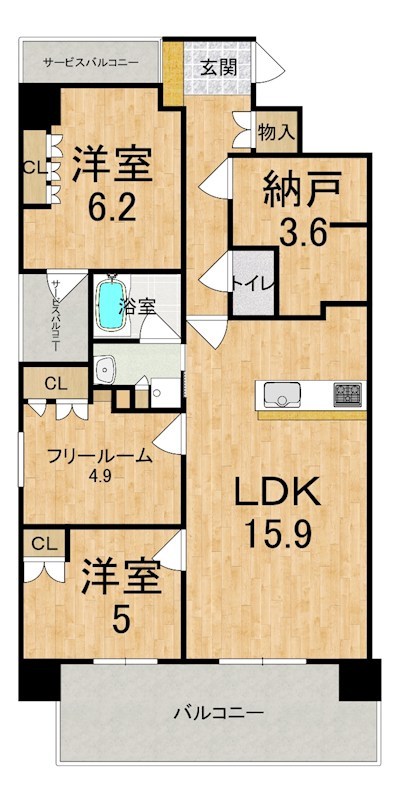 ローレルコート西大寺南町 204号室 間取り