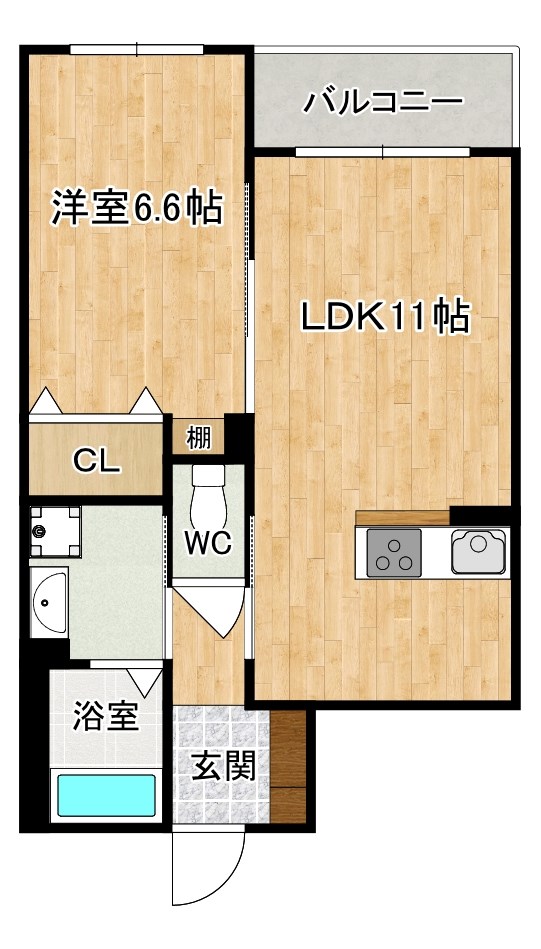 Calme alley (カルムアレイ） 303号室 間取り