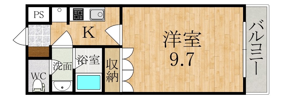 プランドール大和 102号室 間取り